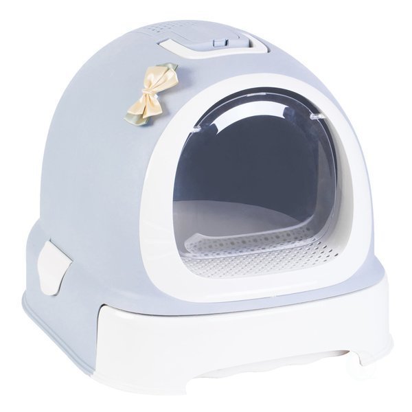 Fully Enclosed Hooded Litter Pan with Front Entry Odor Close Door, Cat Litter Scoop Included, Pawsmark, Mfr#: QI003672